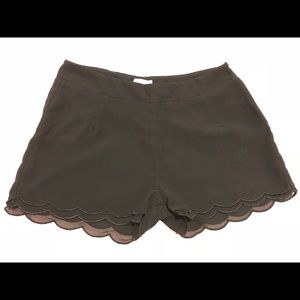Black scalloped shorts